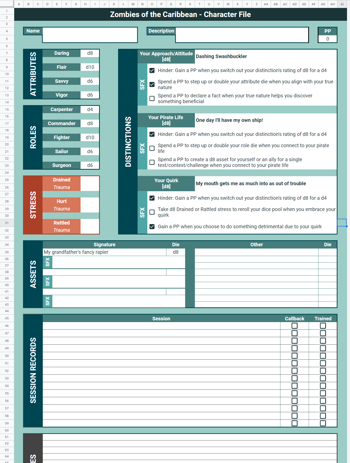 Character Sheet